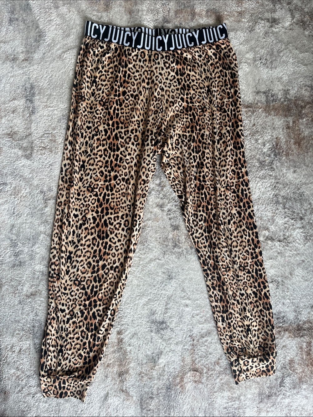 Juicy Couture Beige and Black Leopard Joggers